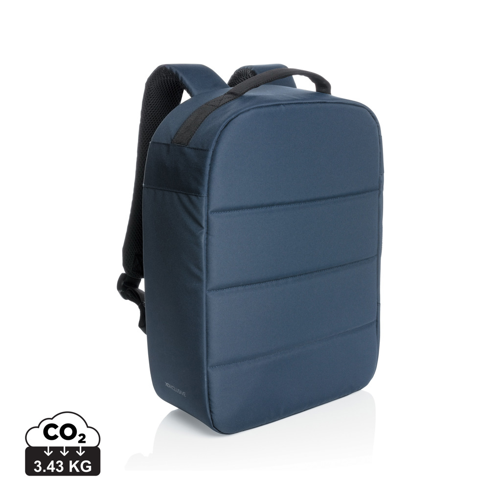 Sac à dos antivol publicitaire en rPET Bleu marine